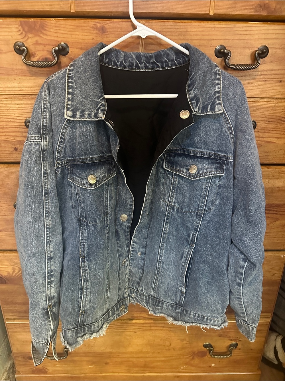 Forever 21 Light Blue Distressed Denim Jacket